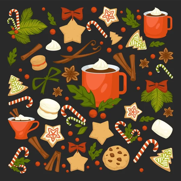 Feliz Navidad Invierno Concepto Vacaciones Imágenes Simbólicas — Vector de stock