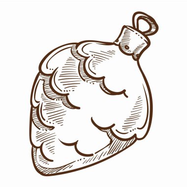 Önemsiz şey koni dekorasyon Noel arifesinde, izole simge şeklinde