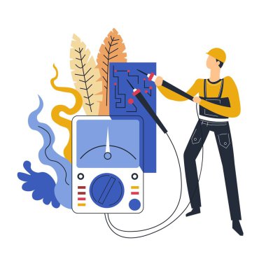 Enerji güç ölçüm ve elektrikçi, vektör