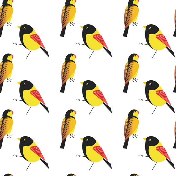 Taureau Oiseau Motif Sans Couture Vecteur — Image vectorielle