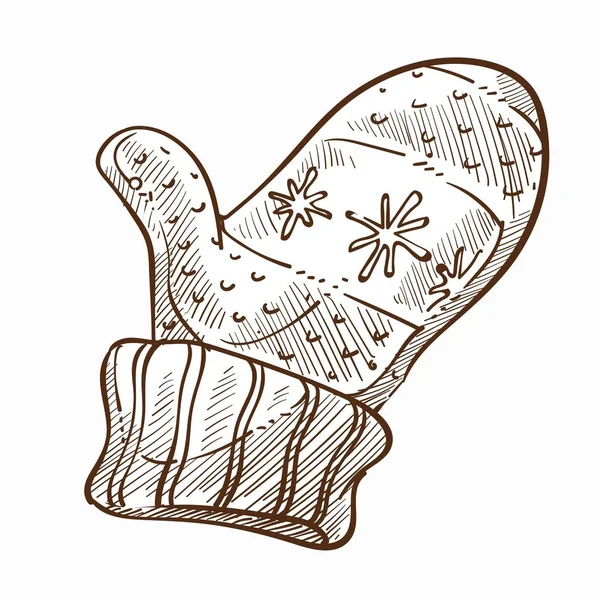 Mitten Φορέσει Στο Κρύο Χειμώνα Εποχές Απομονωμένες Διάνυσμα — Διανυσματικό Αρχείο