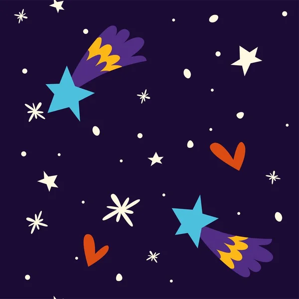 Nuit Étoilée Ciel Hiver Vecteur — Image vectorielle