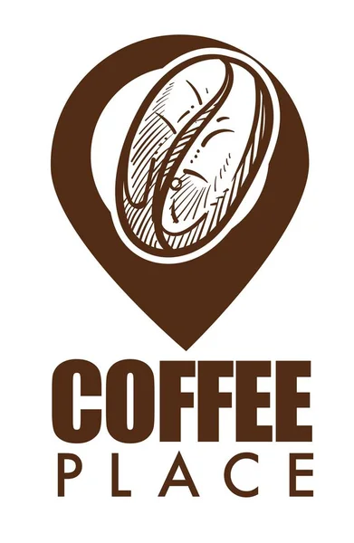 Kaffeeplatz Isolierte Ikone Der Bohne — Stockvektor