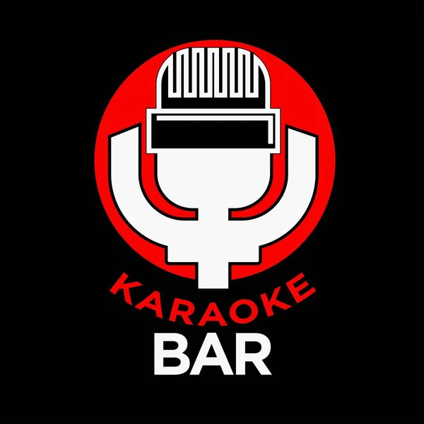Karaoke Fiesta Emblema Promocional Con Micrófono Vector — Vector de stock