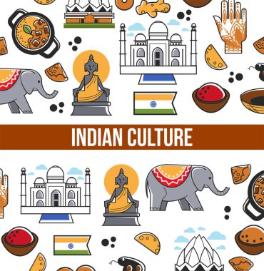 Hint kültürüne simgelerini ve Hindistan simge vektör