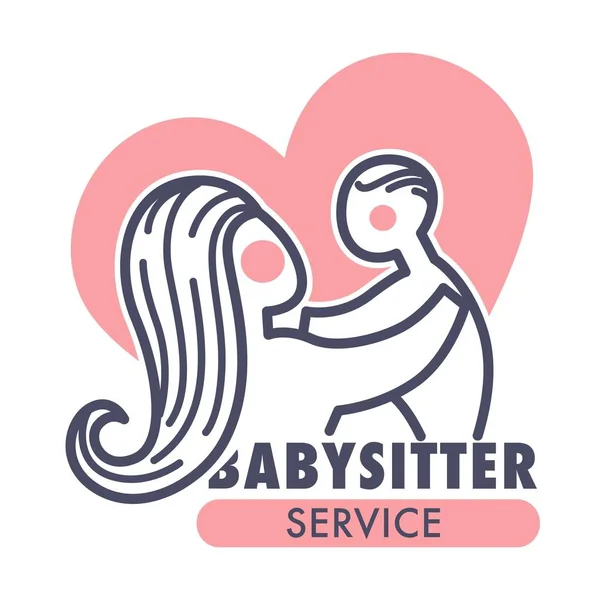 Serviço Babá Ícone Isolado Mãe Bebê — Vetor de Stock