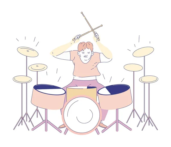 Jucător Tobe Personaj Muzician Vector — Vector de stoc