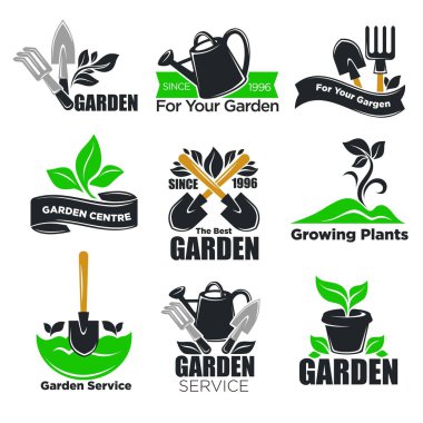 Bahçe Servisi ve Bahçe bitkileri logo Şablonlar 