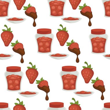 Jam plaka ve kavanoz, vektör seamless modeli