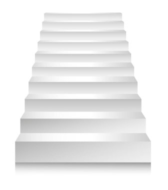 Stairs or staircases, Vector 3D isolated element clipart
