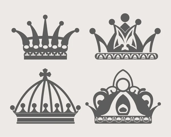 皇冠标志的皇家皇冠皇冠皇冠或纹章皇冠符号 — 图库矢量图片