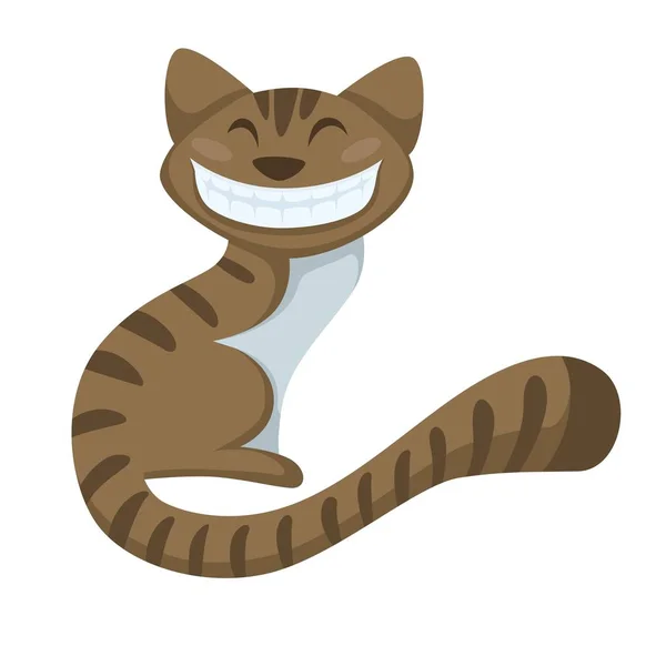 Cheshire Cat Carácter Vector Animal Aislado — Vector de stock