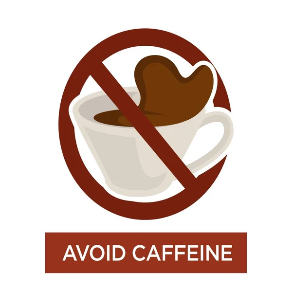 疾病预防 避免咖啡因病媒警告信号 — 图库矢量图片