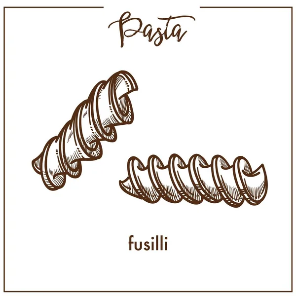 Makarna düdük tebeşir kroki İtalyan mutfağı menü, vektör simgesi 