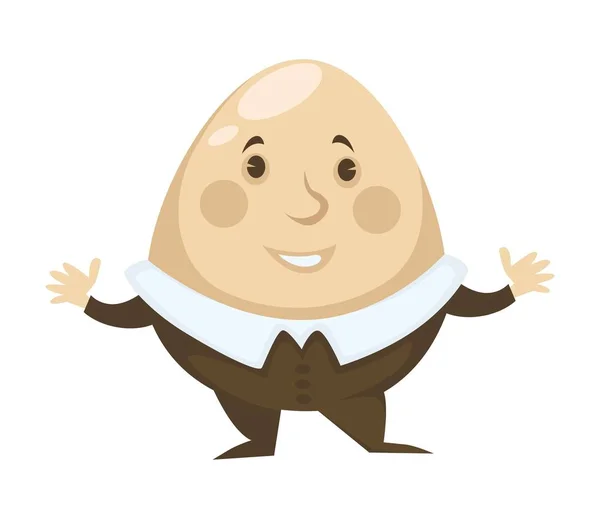 Humpty Dumpty Carácter Masculino Aislado Vector — Archivo Imágenes Vectoriales