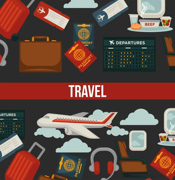 Affiche Vecteur Voyage Tour Monde Avion — Image vectorielle