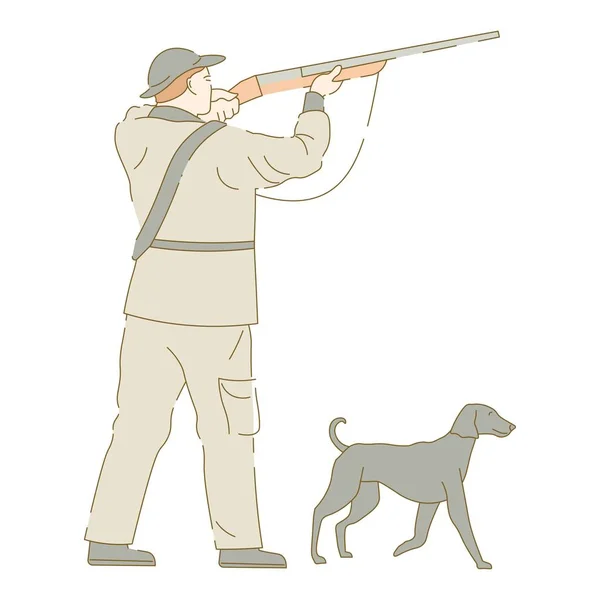Hunter Pistoletu Pies Wektor — Wektor stockowy