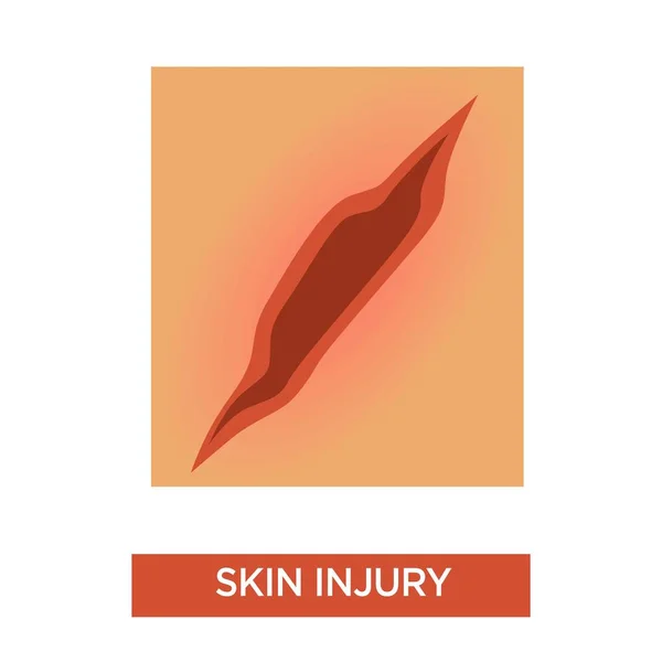 Medicine Skin Injury Scratch Cut Vector Treatment Healthcare Broken Epithelial — Stock Vector
