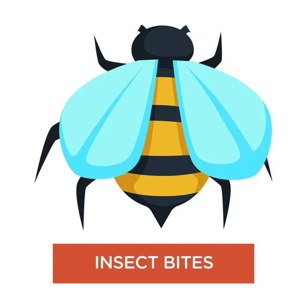 Pszczoła Użądlenia Owadów Gryzie Błąd Alergii Wektor Lekarstwa Leczenie Opieki — Wektor stockowy
