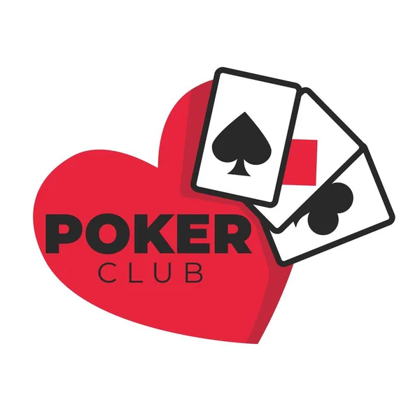 Casino Poker Club Gambling Play Cards Isolated Heart Icon Spades — Stock Vector