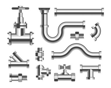 Malzeme tüpler su tesisatı ve boru ve izole kanalizasyon boru hattı öğeleri kanalizasyon ve bağdaştırıcıları banyo ve mutfak waterpipes düz metal ve borular tamir işleri tespit etmek ve yerine kavisli.