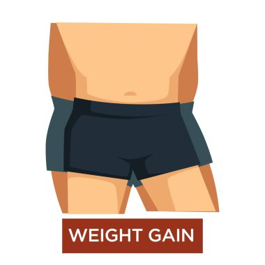Erkek vücut vektör sindirim sistemi bozukluğu tıbbi sorun mide ya da göbek yağ rakam ve atletik gövde sağlık spor ve iç çamaşırı egzersiz böylece aşırı yeme bekle kazanç kilolu obezite izole.