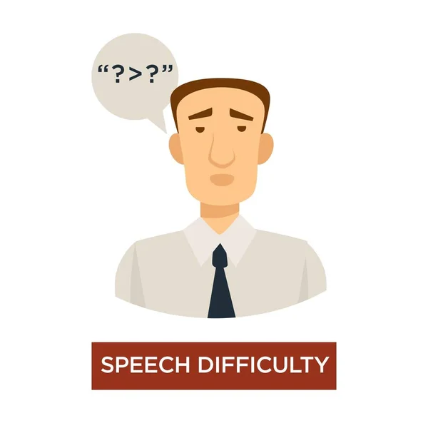 Schlaganfall Zeichen Sprache Schwierigkeit Symptom Krankheit Prävention Isoliert Vektor Männlichen — Stockvektor