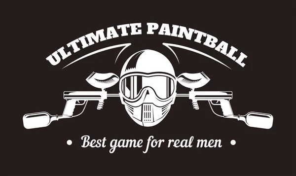 Paintball Club Sportivo Con Miglior Gioco Veri Uomini Slogan Monocromatico — Vettoriale Stock