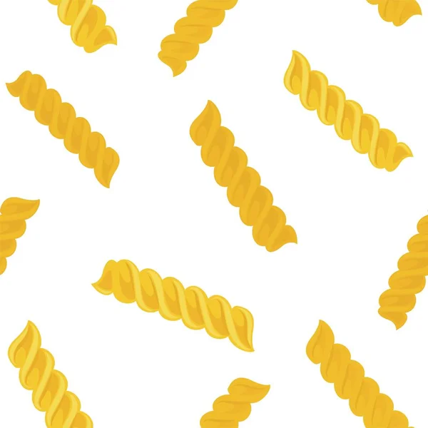 Fusilli Fusillini Pâtes Vecteur Motif Sans Couture Sur Fond Blanc — Image vectorielle