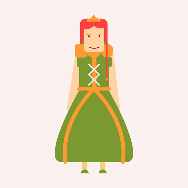 Princesa Vestido Cuento Hadas Libro Aislado Personaje Femenino Vector Realeza — Archivo Imágenes Vectoriales