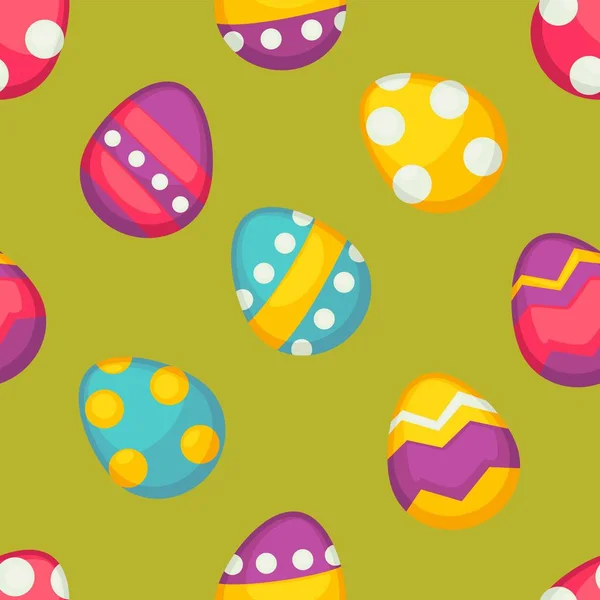 Θρησκευτική Εορτή Πάσχα Ζωγραφισμένα Αυγά Χωρίς Ραφή Πρότυπο Διάνυσμα Εαρινό — Διανυσματικό Αρχείο