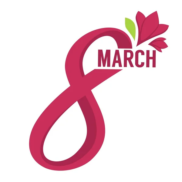 Festa Delle Donne Marzo Isolato Icona Tulipano Fiori Femminile Apprezzamento — Vettoriale Stock