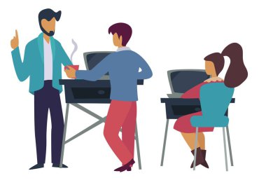 Dizüstü bilgisayar ve iş konuşuyor arkadaşları işçi kadın ofis