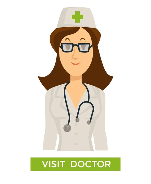 Odwiedź lekarza porady lekarza medycyny i opieki zdrowotnej regularne sprawdzanie — Wektor stockowy