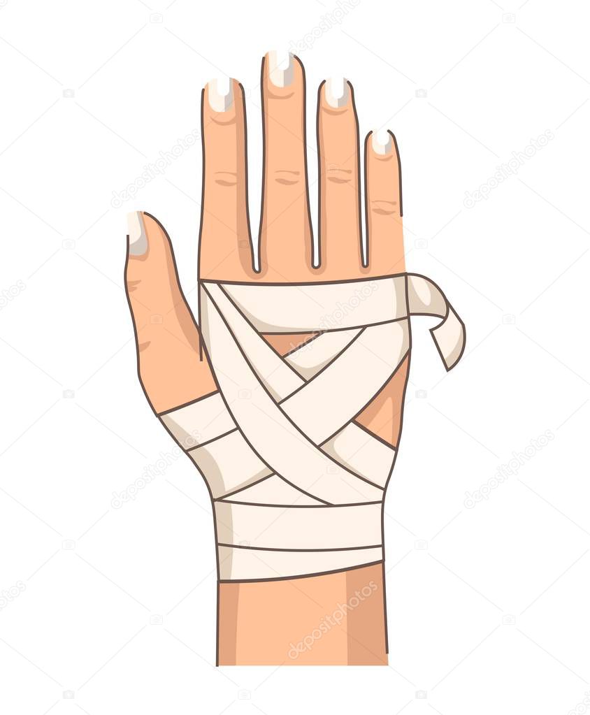 Bandage hand bandaging wrist injury first aid