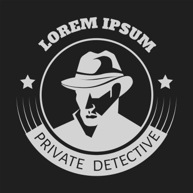 Soruşturma servisi için şapkalı vektör logosu.
