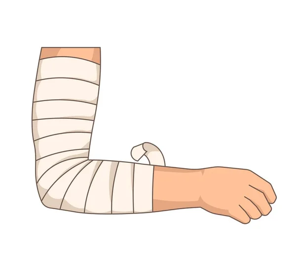 Bandage coude blessure bras bandage bande élastique — Image vectorielle