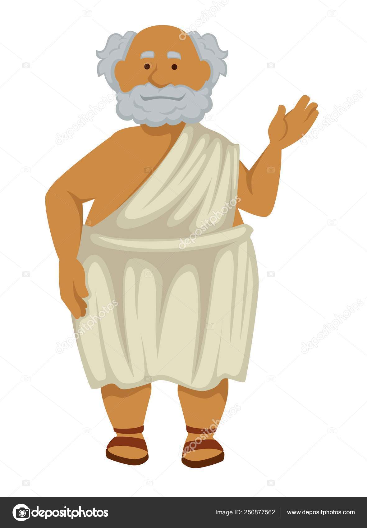 Institut dygtige fly Græsk filosof i kåbe og sandaler isoleret ældre mand Stock-vektor af  ©Sonulkaster 250877562