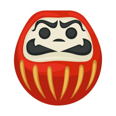 Daruma bebek Japon sembolü izole şanslı heykeli