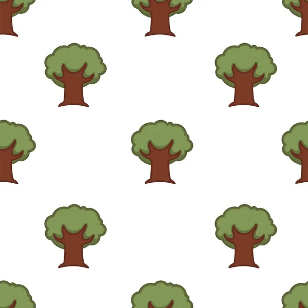 Baum nahtlose Muster Natur Wald Eiche Tapete — Stockvektor