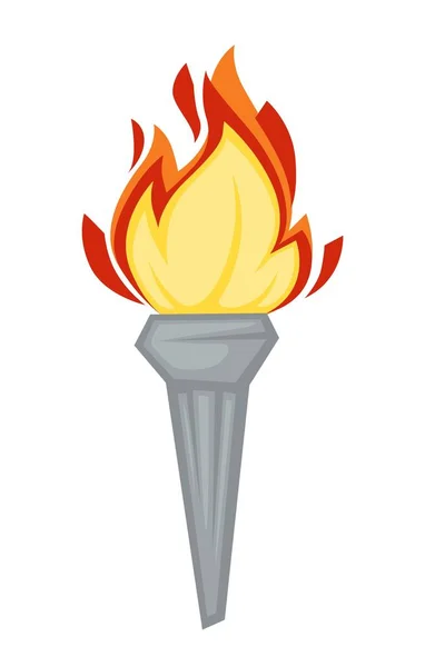 성화 그리스 기호 올림픽 특성 화재 또는 불꽃 — 스톡 벡터