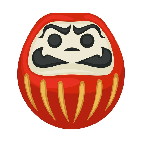 Daruma doll Japanese symbol isolated lucky statue — Stock Vector