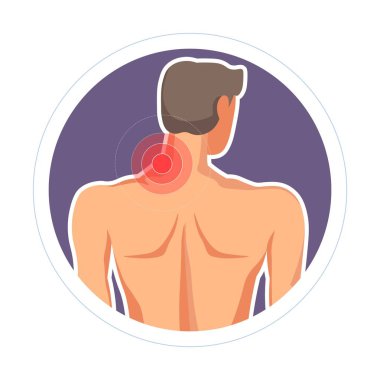 Boyun yaralanma ağrı veya acı izole simgesi tıp ve sağlık