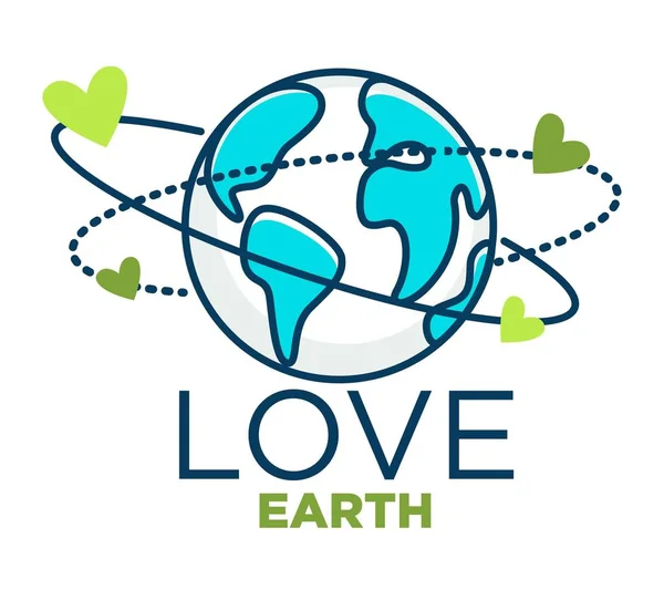 Amor Tierra aislado icono planeta protección medio ambiente — Vector de stock