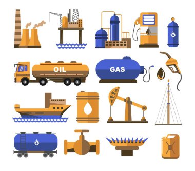 Petrol ve gaz yakıt fabrikası veya bitki İstasyonu ve balon