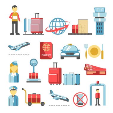 Havaalanı prosedürleri ve Hizmetleri uçuş adam Bagaj ve Board mürettebat