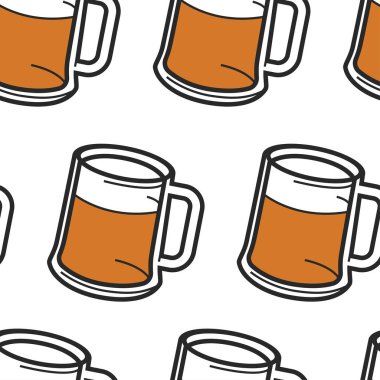 Köpük alkol içecek Dikişsiz desen ile kupa bira