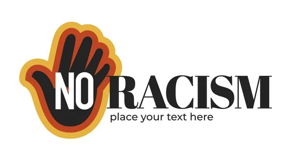 Žádný rasismus izolovaný ikonka s tmavou kůží — Stockový vektor