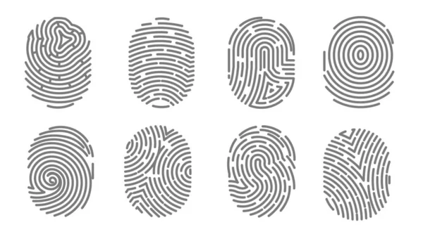 Seguridad acceso humano sistema de autorización de huellas dactilares firma electrónica — Archivo Imágenes Vectoriales