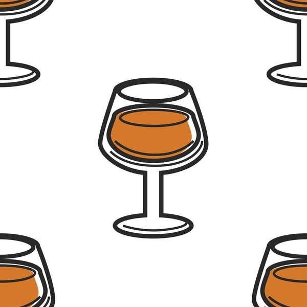 Beber en coñac de vidrio sin costura patrón de bebidas alcohólicas — Vector de stock
